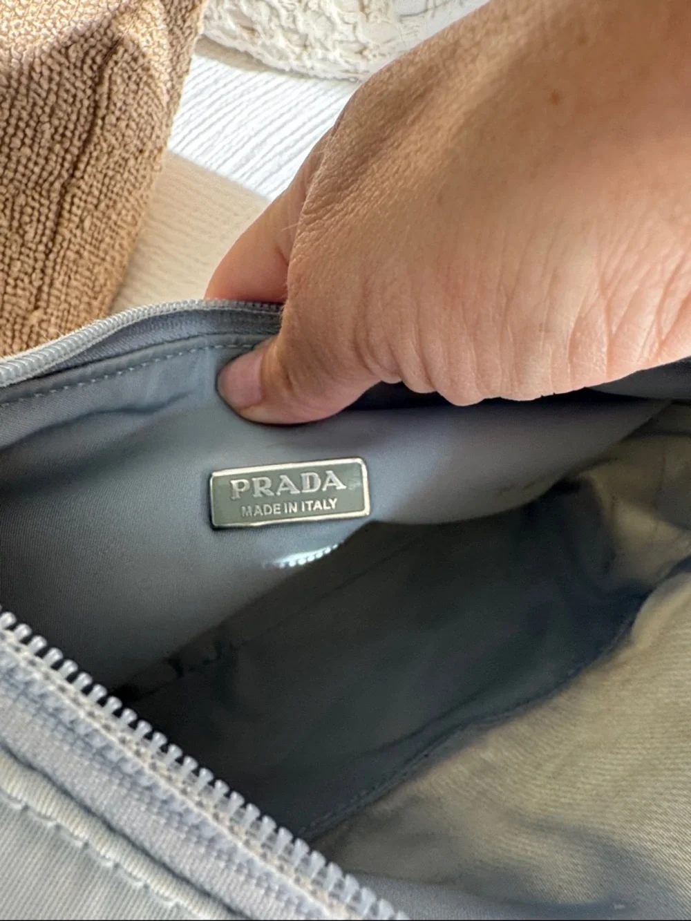 Prada Baby Blue Nylon Mini Shoulder Bag Y2K Authenticated w/ COA - Picture 9 of 11